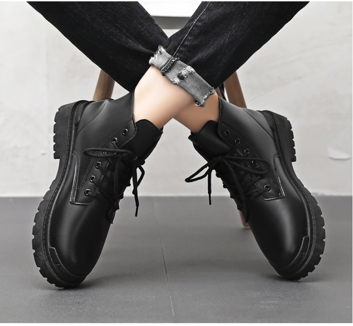 Black all-match boots fashion low martin boots for men