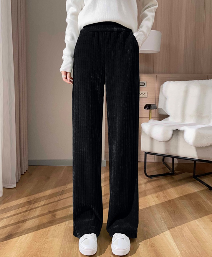 Drape jacquard wide leg pants Casual long pants for women
