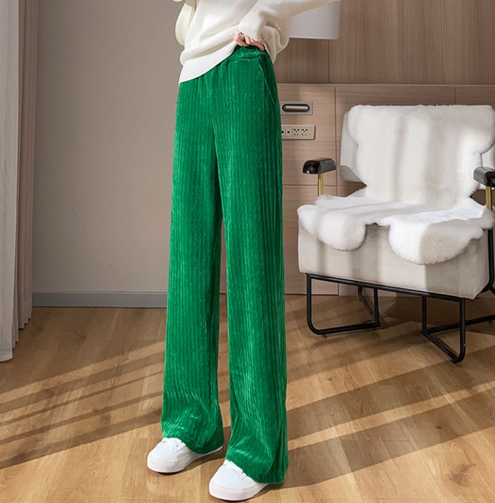 Drape jacquard wide leg pants Casual long pants for women