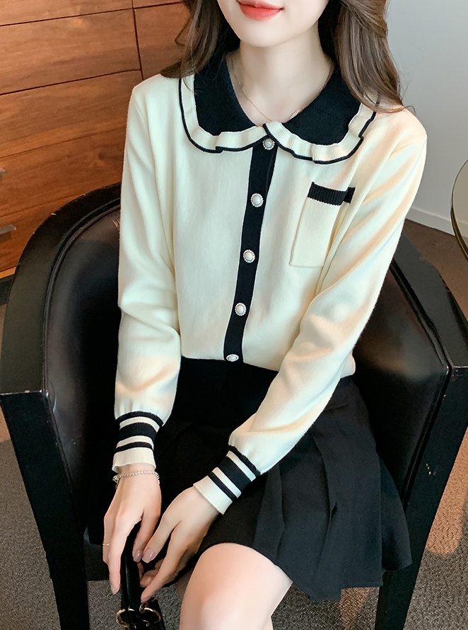 Apricot all-match tops fashion sweater for women