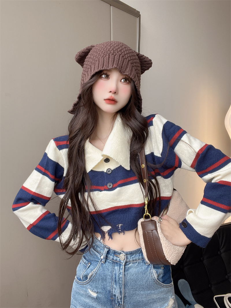 Retro college lazy autumn sweater