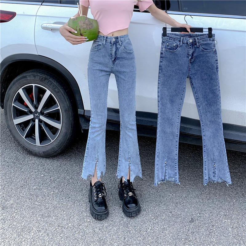 Fashion micro speaker nine pants summer all-match jeans for women