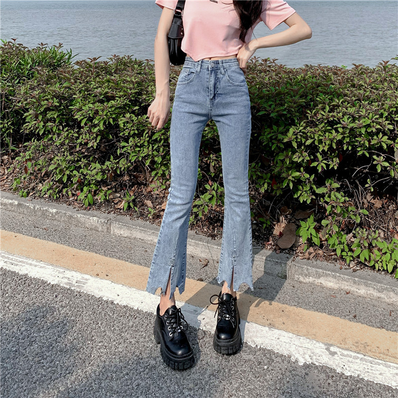 Fashion micro speaker nine pants summer all-match jeans for women