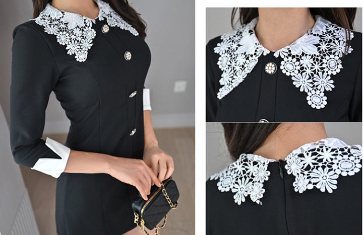 Sweet France style lace autumn and winter dress for women