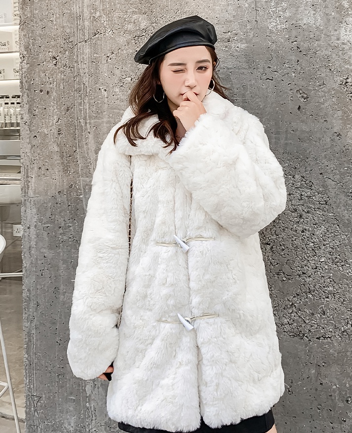 White elmo coat lambs wool autumn and winter overcoat