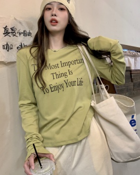 Autumn slim tops inside the ride printing bottoming shirt
