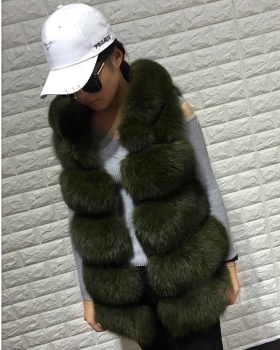 Thick mink hair waistcoat imitation of fox fur vest