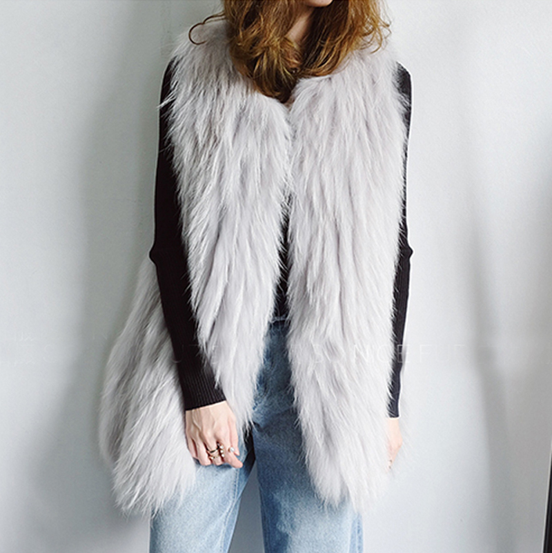 Raccoon fur fox fur vest all-match coat for women