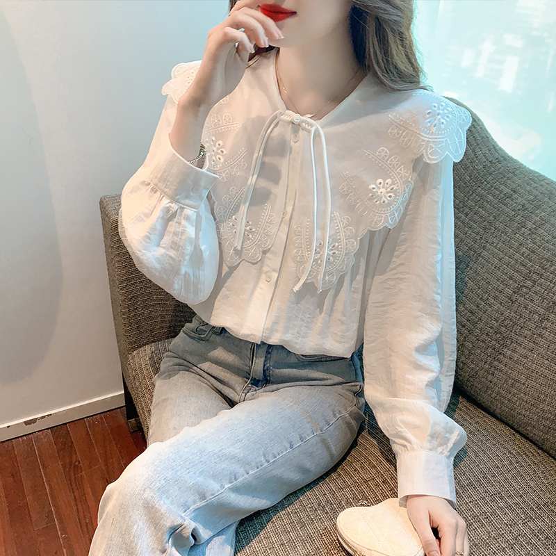 Embroidery Chinese style shirt autumn tops for women