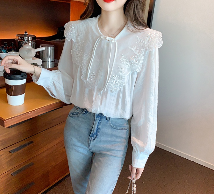 Embroidery Chinese style shirt autumn tops for women