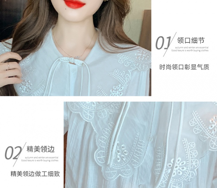 Embroidery Chinese style shirt autumn tops for women