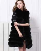 Mink hair long fur coat imitation of fox fur thick waistcoat