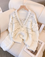 Autumn and winter sweater rhinestone coat for women