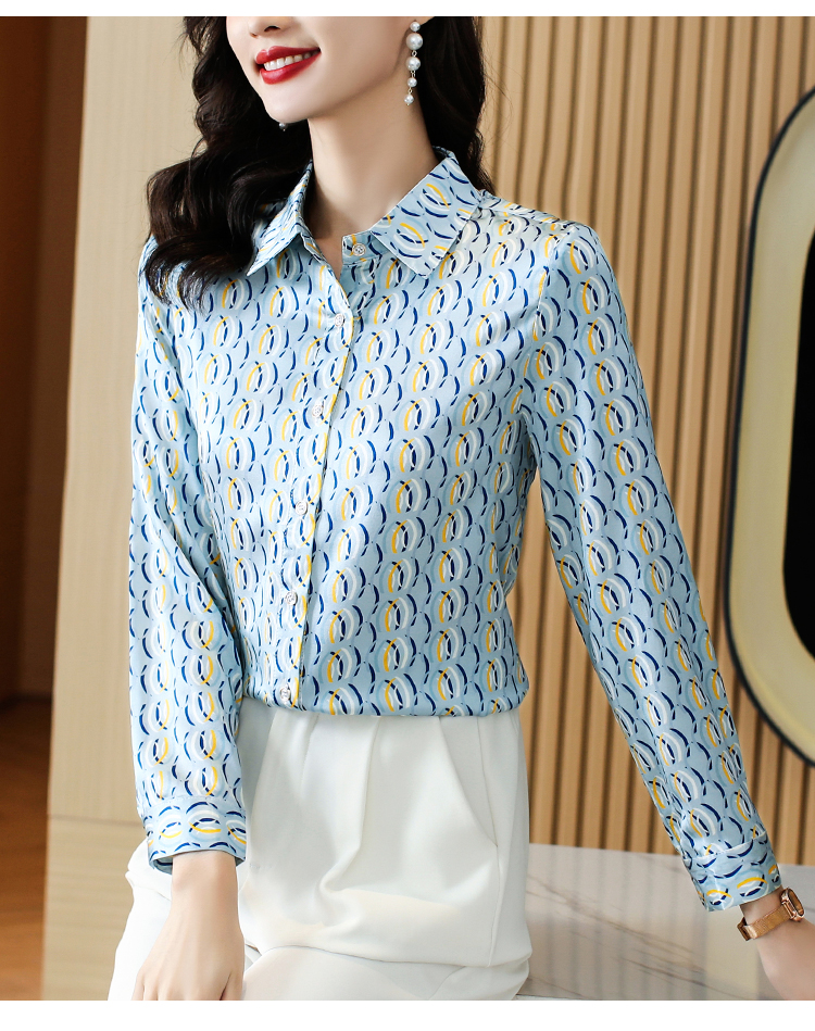 Satin fashion shirt long sleeve tops for women