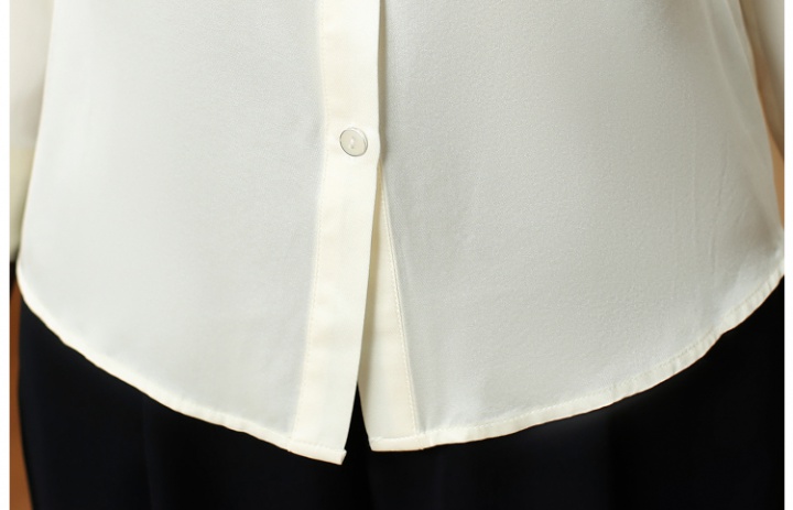 Twill elasticity tops real silk temperament shirt