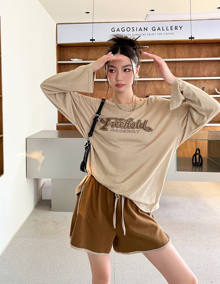 Lazy shorts spicegirl T-shirt 2pcs set for women