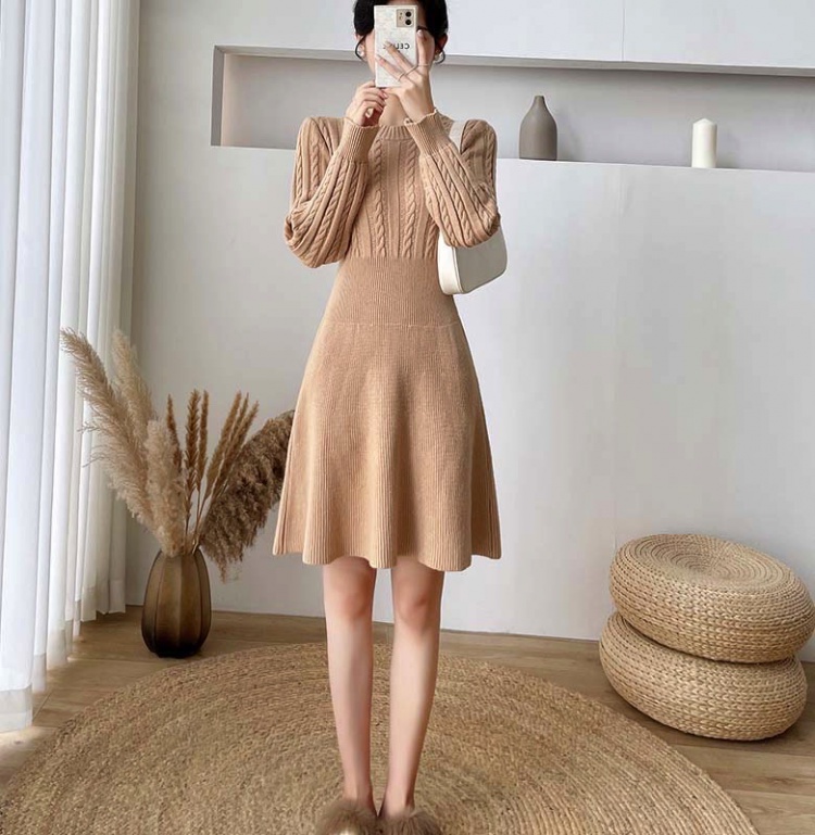 Autumn and winter sweater slim dress for women