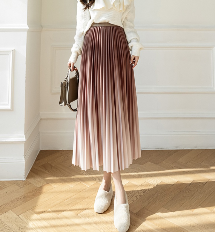 Pleated autumn and winter skirt drape long long dress