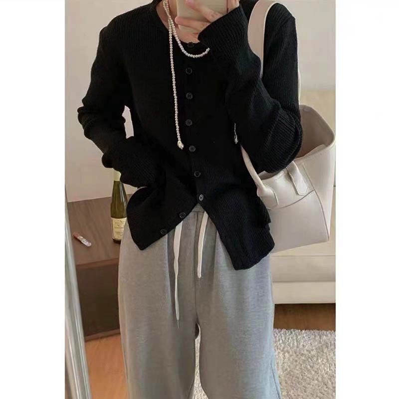 Knitted Korean style wear tops retro pure sweater