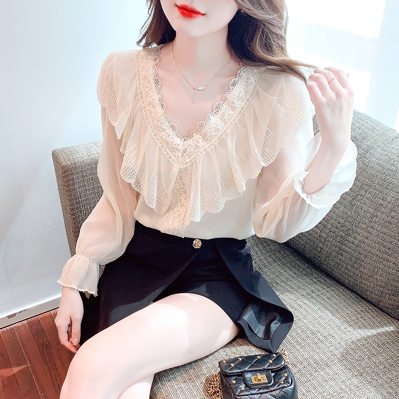Korean style beautiful bottoming shirt slim shirt for women