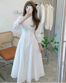 White tender dress France style autumn shirt for women