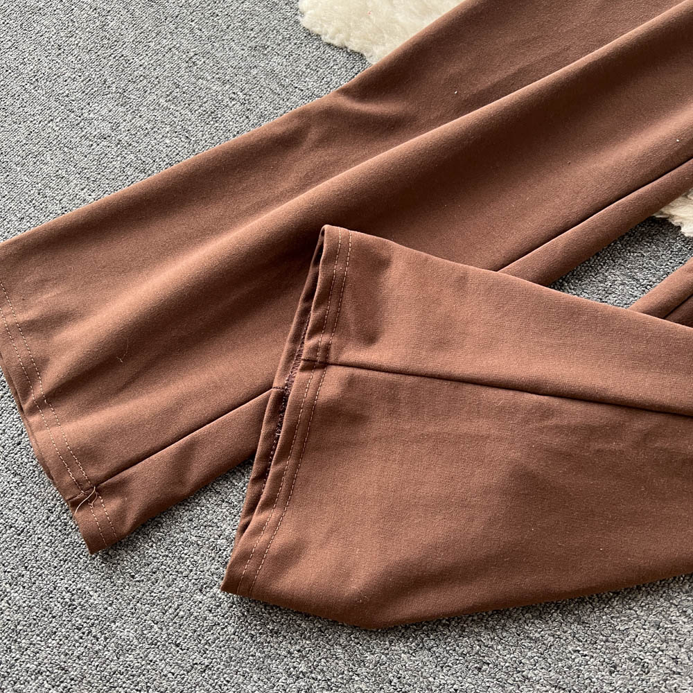 Short mixed colors tops summer long pants 2pcs set for women