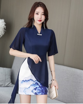Chinese style style massage health care printing dress