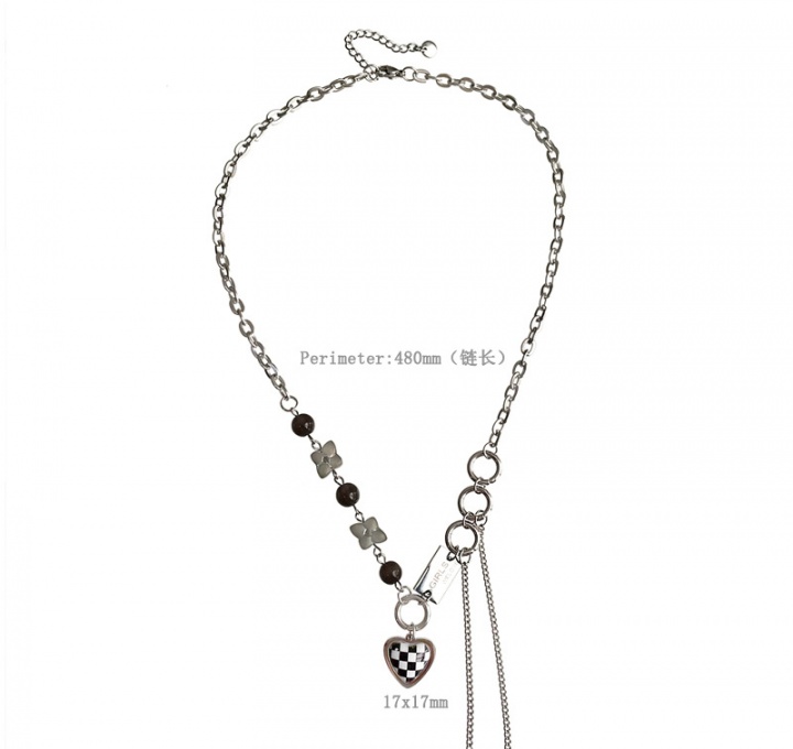 Steel beads pendant couples titanium necklace for women