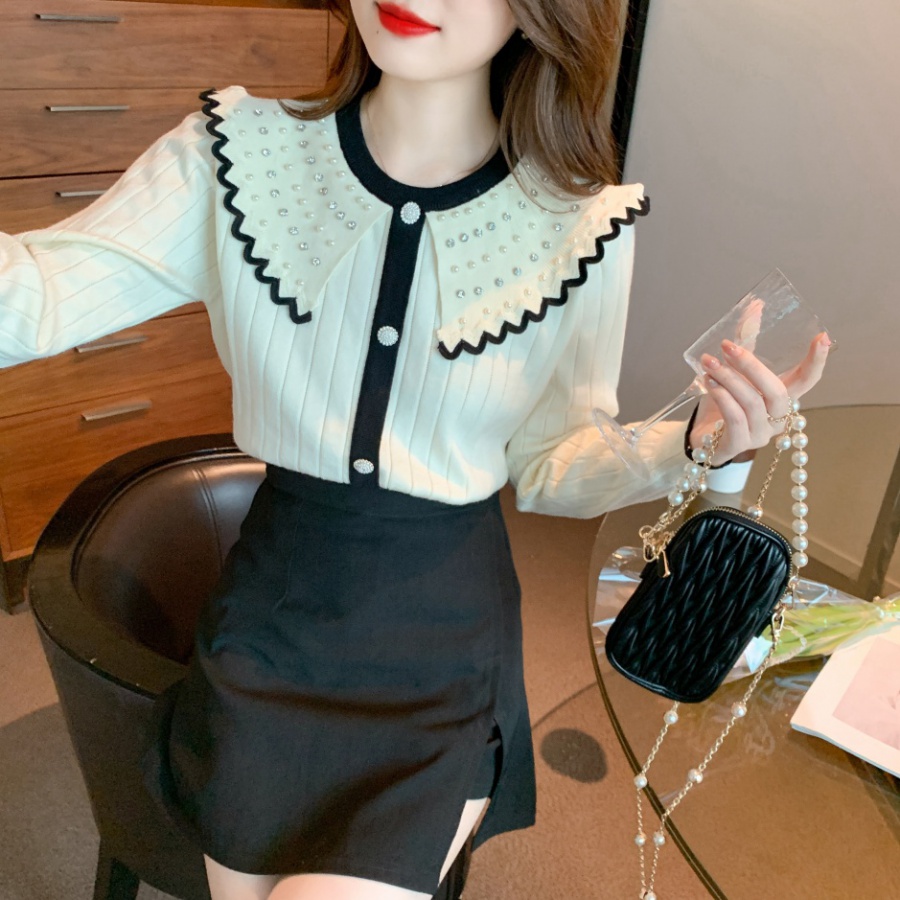 Beading sweater autumn and winter bottoming shirt