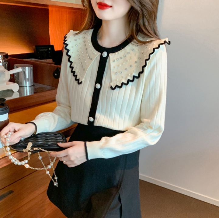Beading sweater autumn and winter bottoming shirt