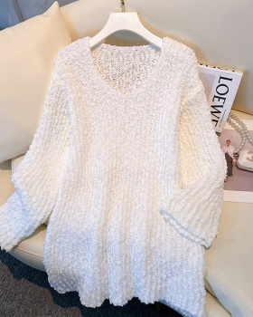Long sleeve long tops knitted Casual sweater for women
