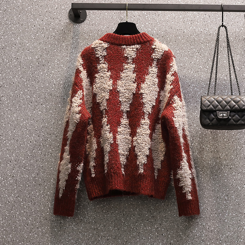 Large yard mixed colors slim sweater for women
