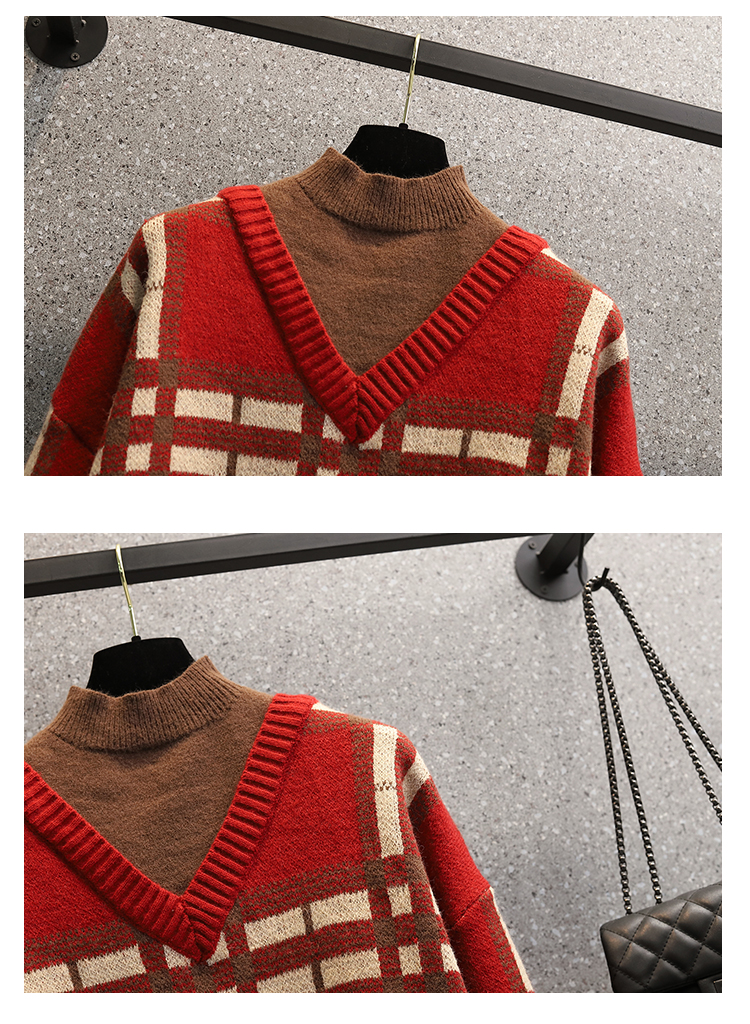 Mixed colors autumn and winter fashion sweater for women
