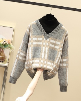 Fat fashion knitted temperament sweater for women