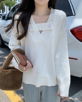 Wears outside lazy Korean style tops knitted loose sweater