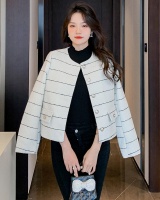 Stripe autumn coat slim fashion and elegant jacket