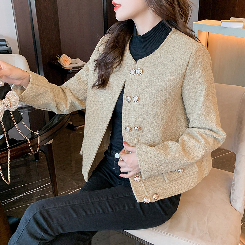 Double-breasted refinement jacket temperament tops for women
