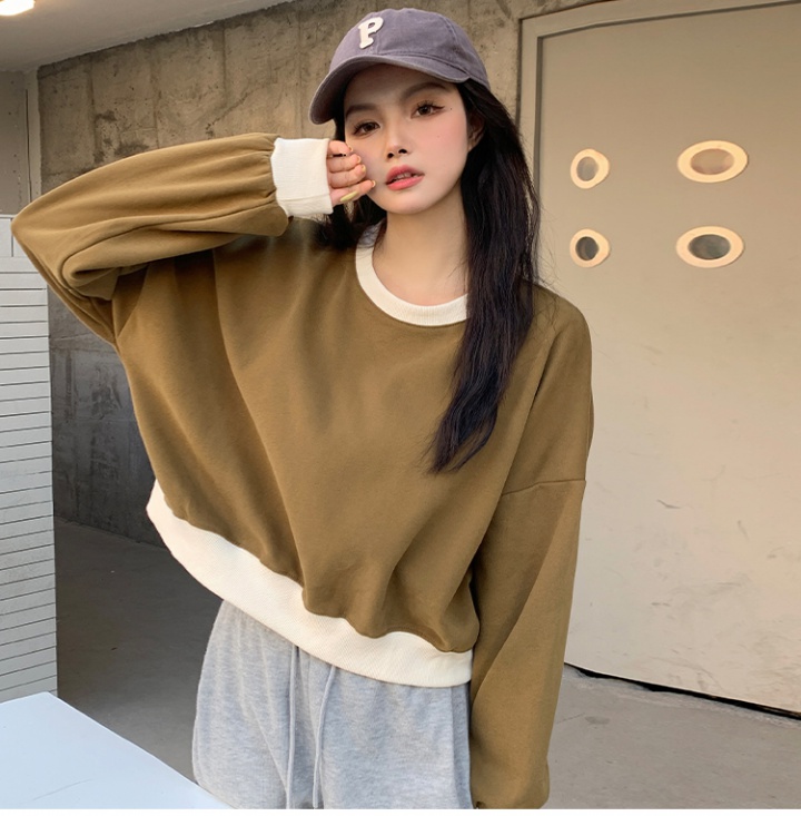 Korean style short autumn and winter long sleeve hoodie