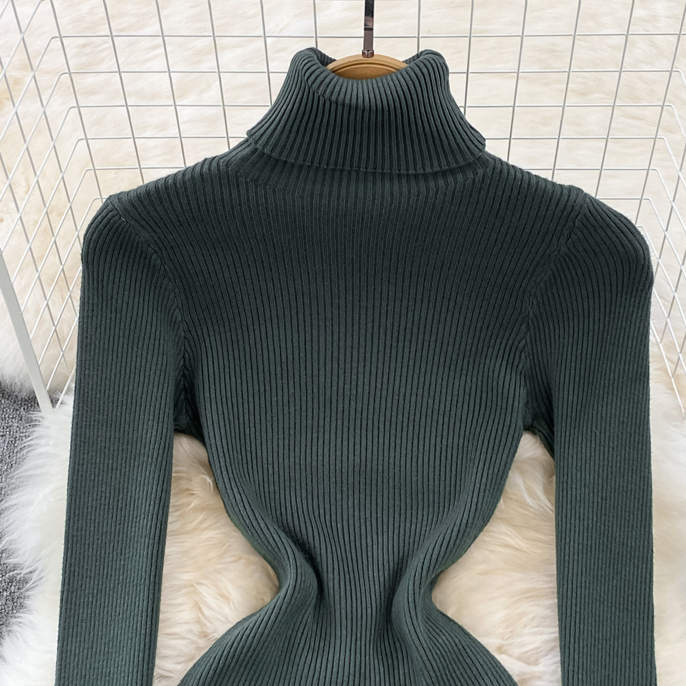 Slim bottoming dress split autumn and winter sweater