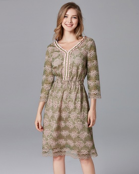 European style lace spring and autumn dress