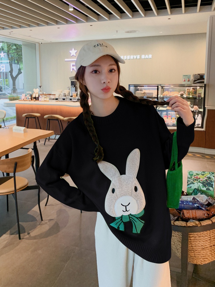 Cartoon knitted Casual fat all-match sweater for women