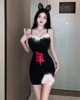 Elmo sexy bandage christmas splice dress