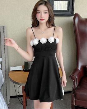 Sling wrapped chest sexy France style formal dress