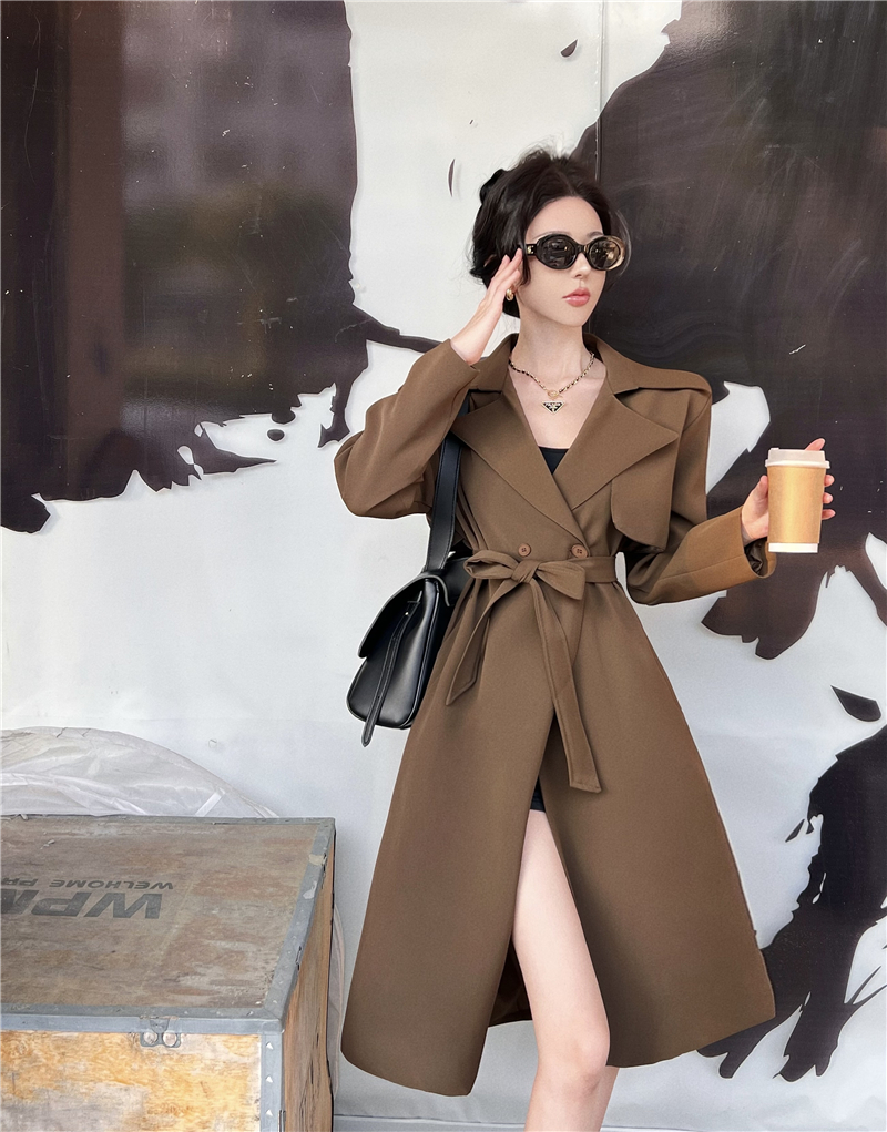 British style spring and autumn coat long overcoat