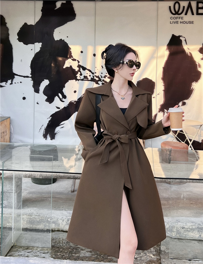 British style spring and autumn coat long overcoat