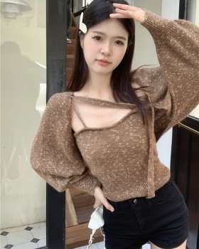 Slim Korean style tops knitted lazy vest