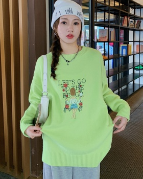 Casual embroidered large yard sweater for women