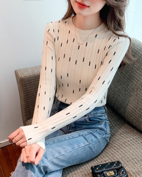 Korean style winter tops round neck small shirt