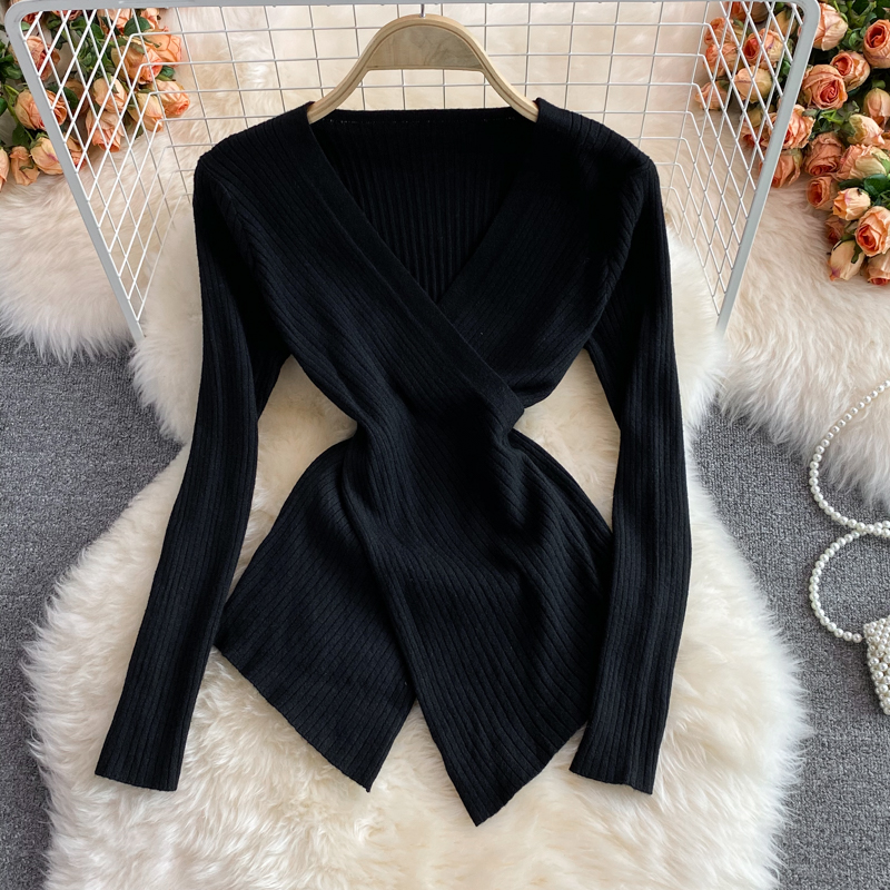 Knitted sweater temperament bottoming shirt for women