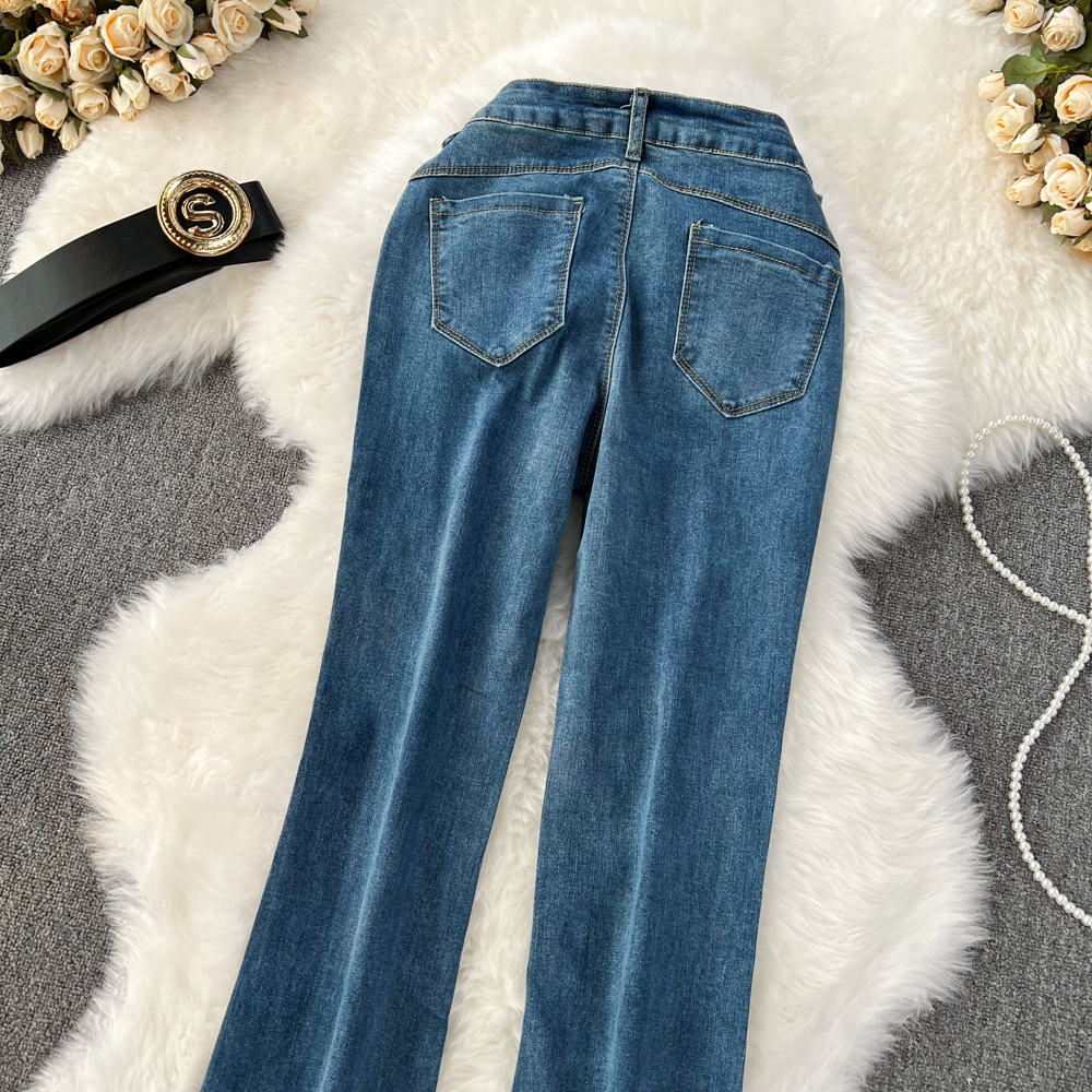 Micro speaker slim jeans retro long pants for women